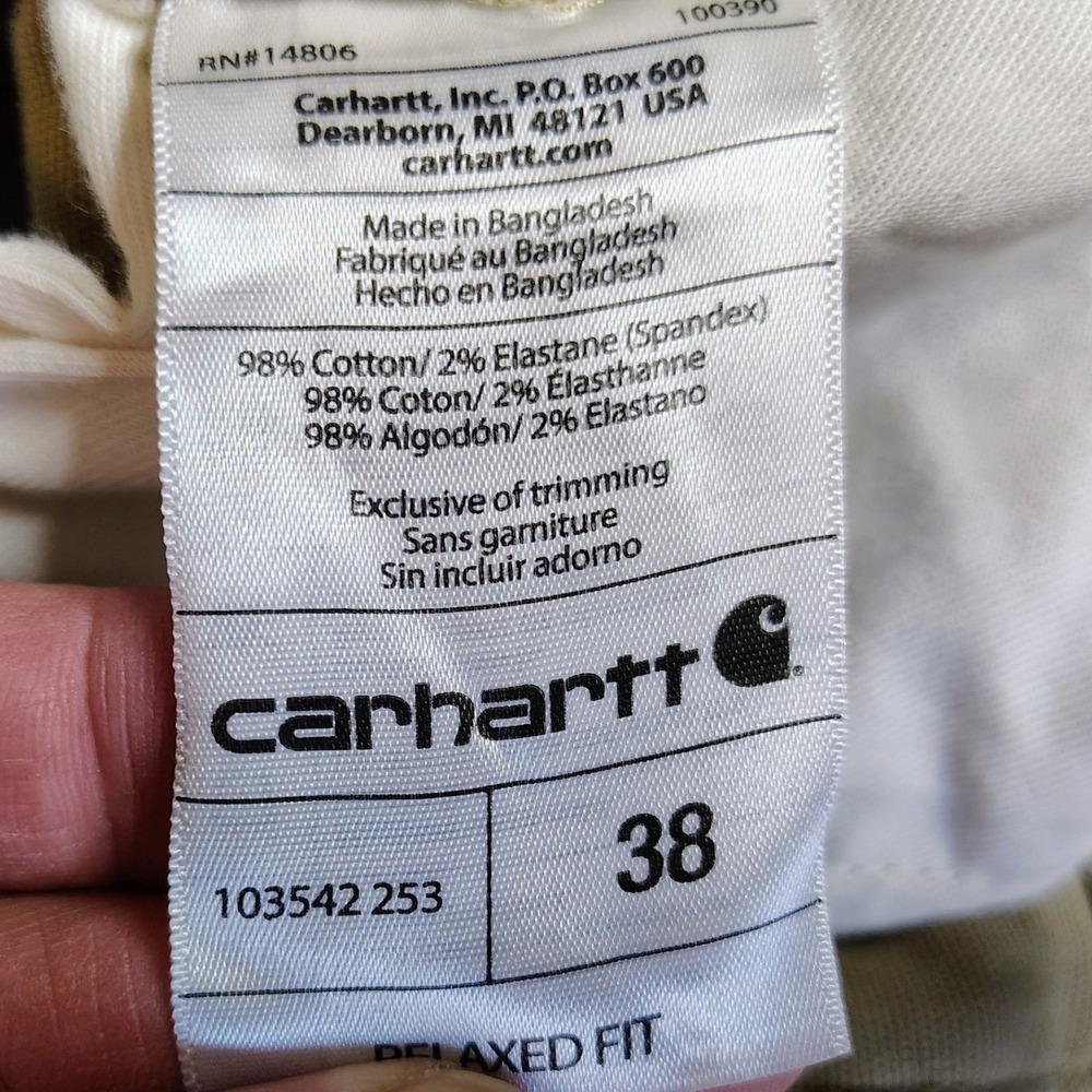 Carhartt Rugged Flex Relaxed Fit Canvas Cargo Work Shorts Men's 38 103542 253 - Picture 4 of 6